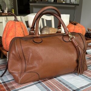 Banana Republic Tan Leather Bag with Tassel